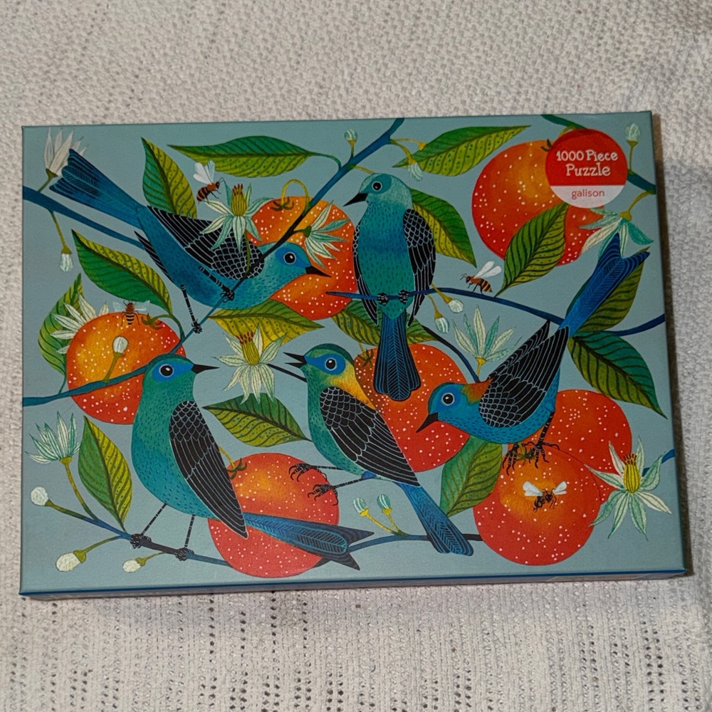 Naranjas Puzzle Galison 1000 Piece Blue and Orange Bird NEW Sealed